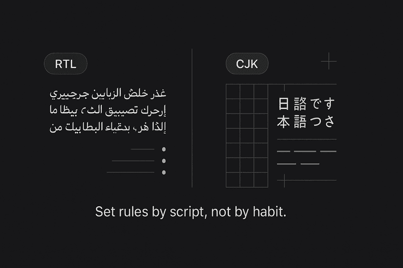 Multilingual DTP Without the Squeeze: RTL/CJK Typography Essentials